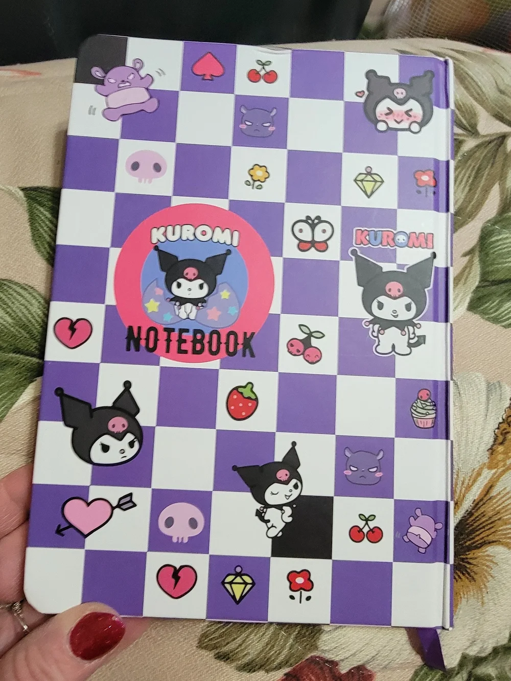 812-Sanrio Kuromi Glitter Lavender A5 Notebook & Memo Pad Set